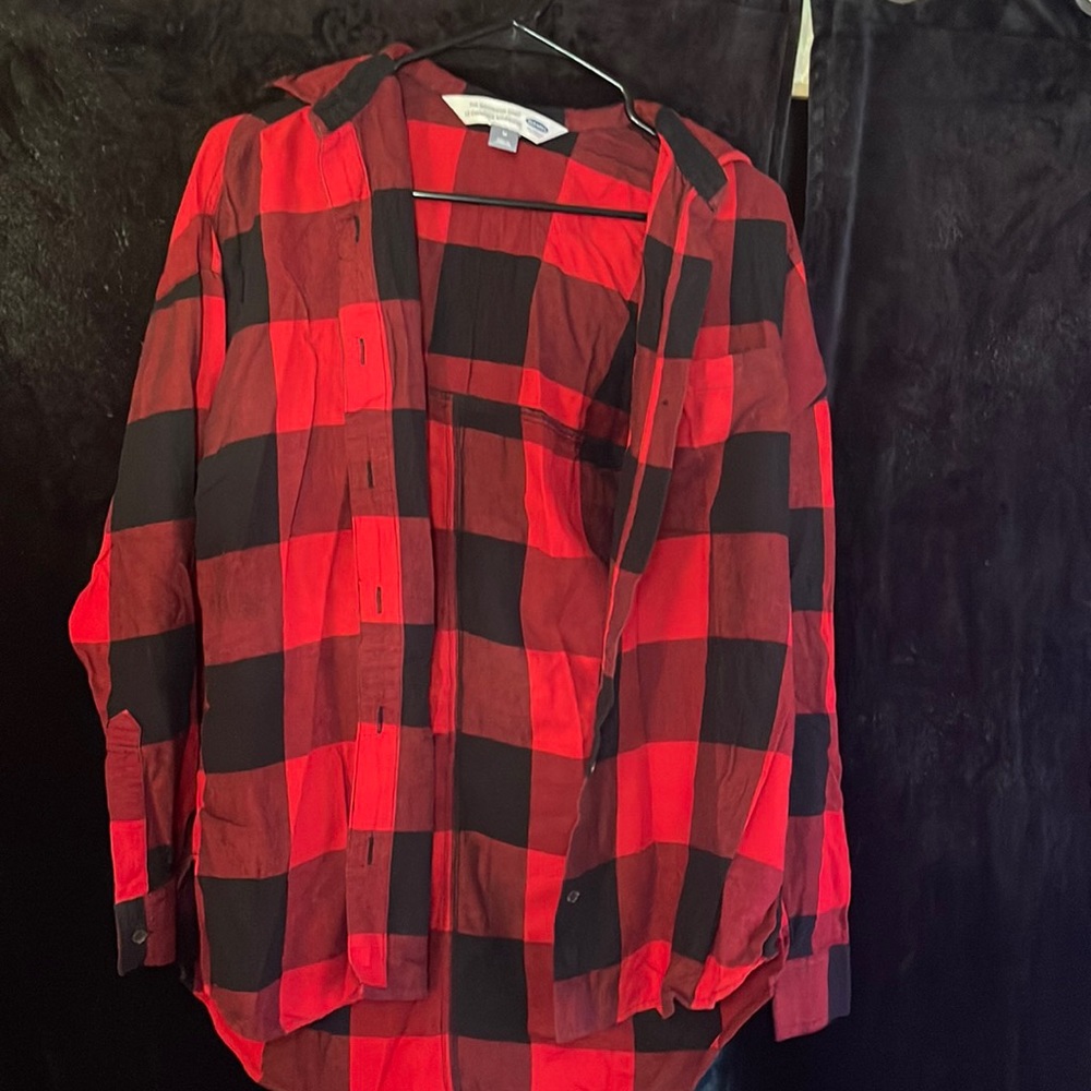 black & red old navy flannel